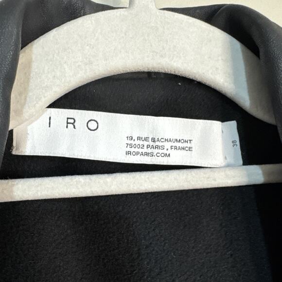 IRO Newhan Dark Gray Lamb Leather Biker Moto Jacket Size 38 US 6 Retail $1345 - Picture 2 of 16